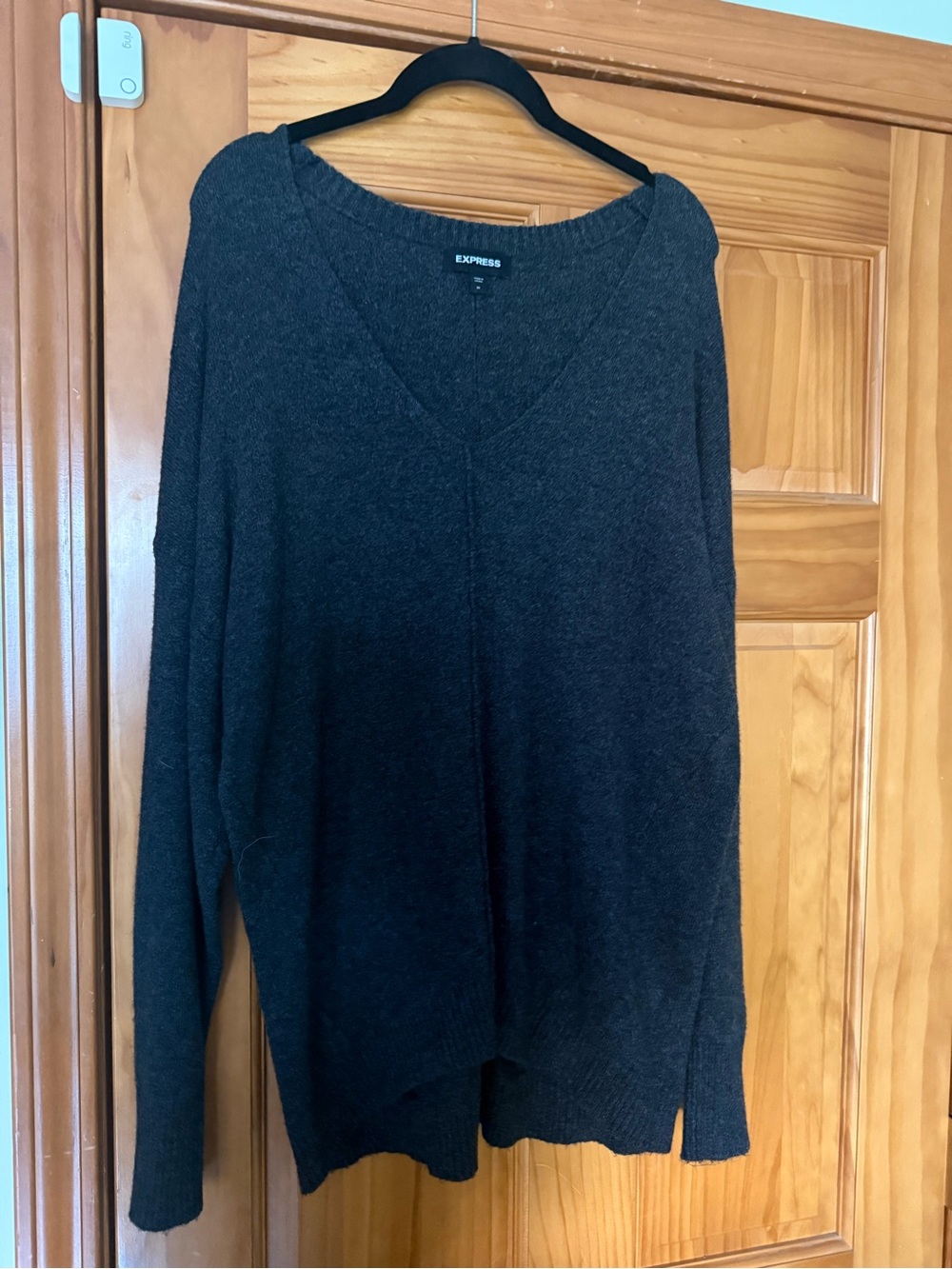 Express Women's Dark Charcoal V-Neck Sweater